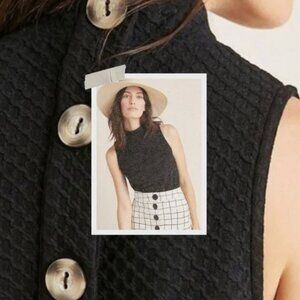 🖤 Anthropologie Eri + Ali Black Overture Textured Sleeveless Top | Size M 🖤